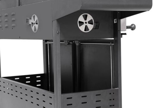 4 Burner Cooking Grill Gas and Charcoal Grill Trolley BBQ Smoker Combo for Outdoor