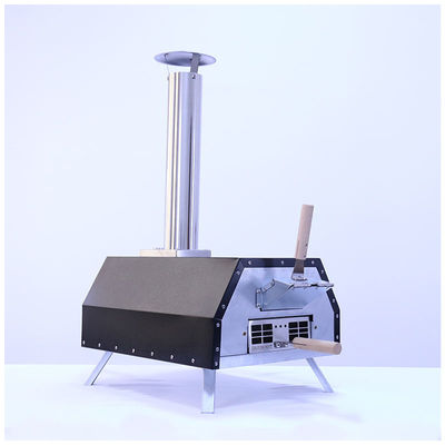 Customized Dual- Outdoor Pizza Baking Stove with Thermometer Spray Black Finishing