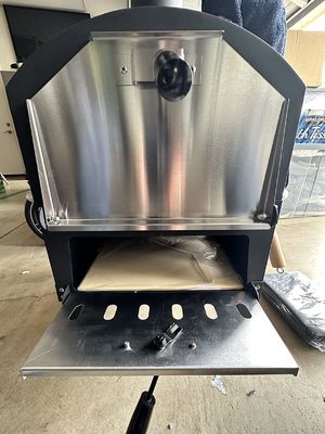 Waterproof Cover Included 2-Layer Wood Fired Pizza Oven with 30*30*1.0cm Pizza Stone