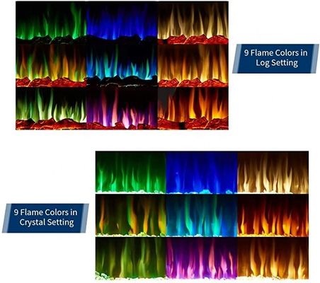 Freestanding Artificial Flame Multicolor Linear Electric Fireplace for Household