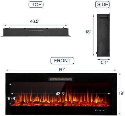 9 Colors Flame Electric Fireplace Wall Fire Kamin for Home Heating Power Source Electric