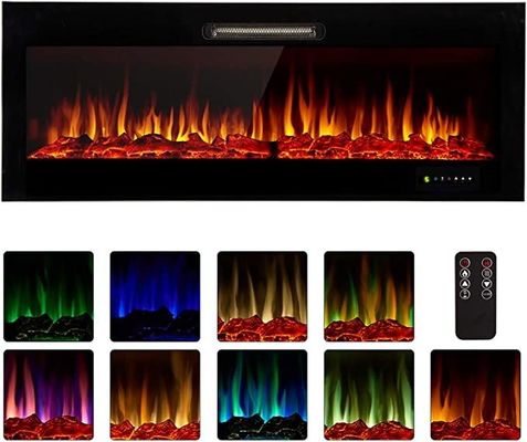 Home Heating Electric Recessed and Wall Mounted Fireplace with 36-In Artificial Flame