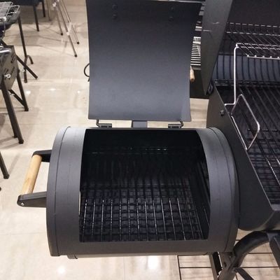 Stainless Steel Double Barrel Smoker BBQ Grill with Big Body and Large Cooking Area