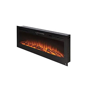 Area Heated 60 inch Electric Fire Place 3D Realistic LED Flame 9 Flame Colors Wall Insert