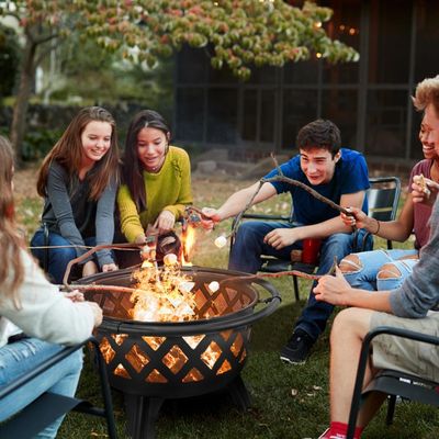 Outdoor Heating 35 Inch Round Fire Pit Mat for Warmth and Support Holiday Selection