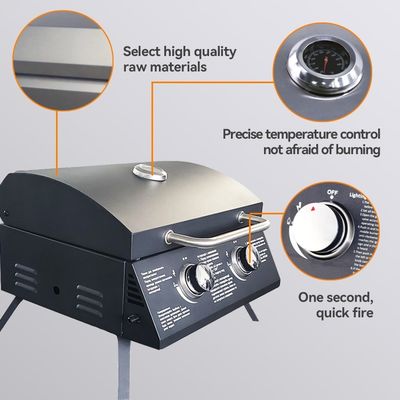 Powder Coated 2 Burners Gas BBQ Grill Propane Rotisserie Roaster Outdoor Oven