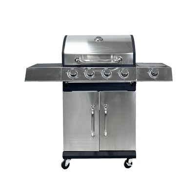 Customized Logo Acceptable 5 Burner Stainless Steel Barbecue for Outdoor Kitchen Balcony