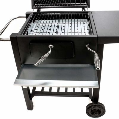 UK Hotsale Outdoor Trolley Barbecue Grills BBQ Charcoal Barbeque Grills Smoker with Side Shelf