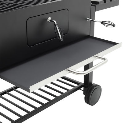 Outdoor Black Iron Steel Trolley Charcoal Grill 167.5*69*108 cm