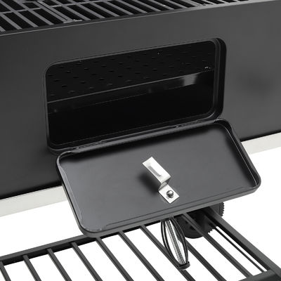 Outdoor Black Iron Steel Trolley Charcoal Grill 167.5*69*108 cm