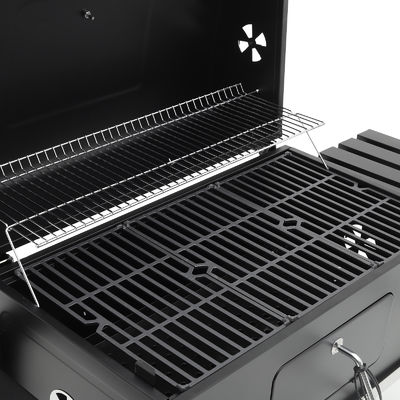 Outdoor Black Iron Steel Trolley Charcoal Grill 167.5*69*108 cm
