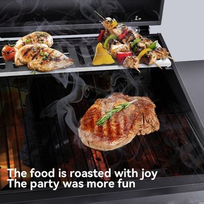 Indoor and Outdoor Multi-Stage Regulation 3 Burner Black Commercial Gas Bbq Grill Machine