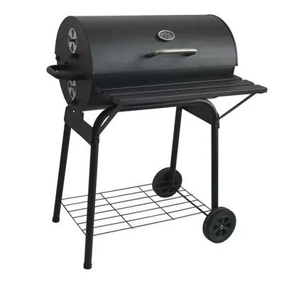 Steel Deluxe Barrel Smoker Charcoal Grill with Powder Coated Finishing